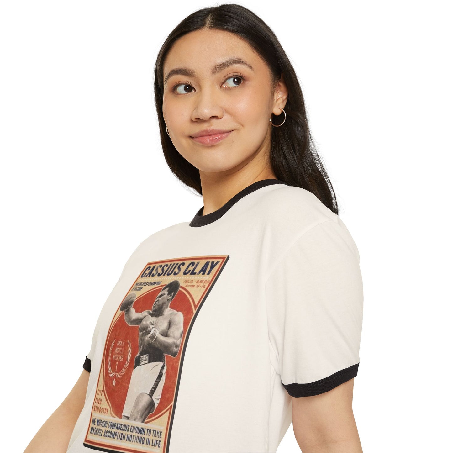 Vintage Cassius Clay Unisex Cotton Ringer T-Shirt