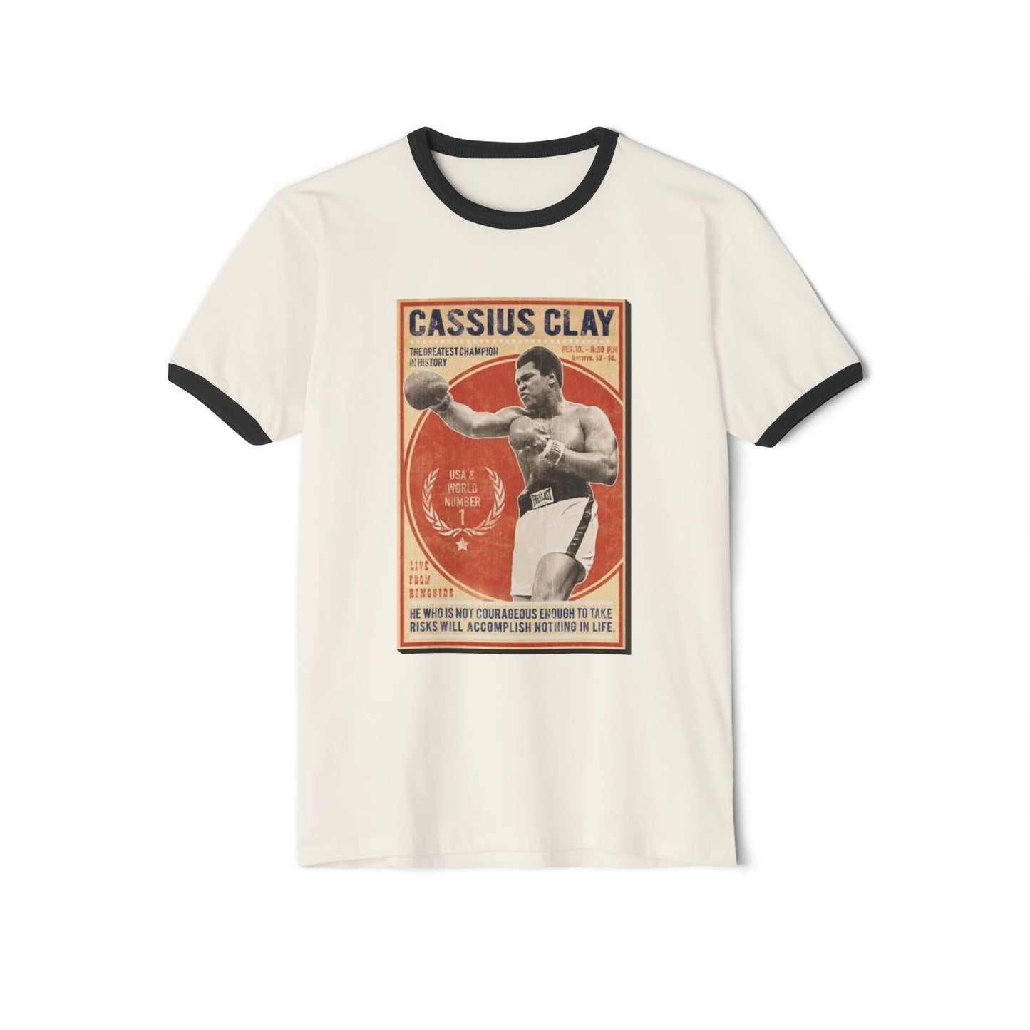 Vintage Cassius Clay Unisex Cotton Ringer T-Shirt