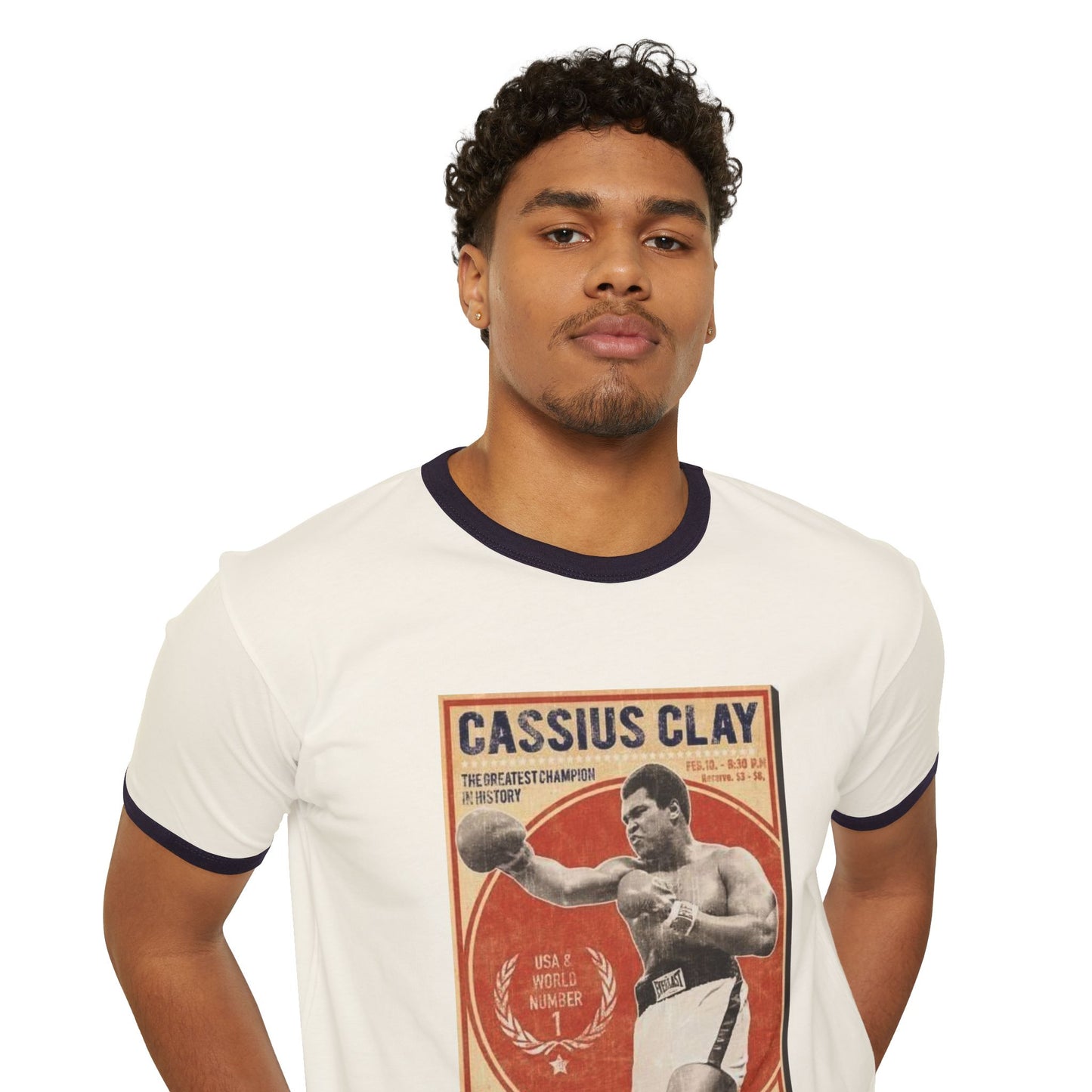 Vintage Cassius Clay Unisex Cotton Ringer T-Shirt