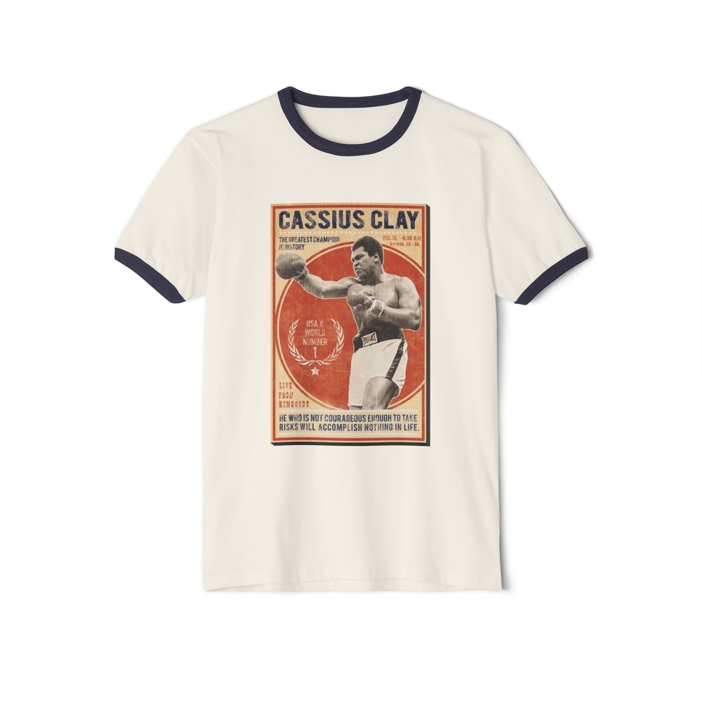 Vintage Cassius Clay Unisex Cotton Ringer T-Shirt
